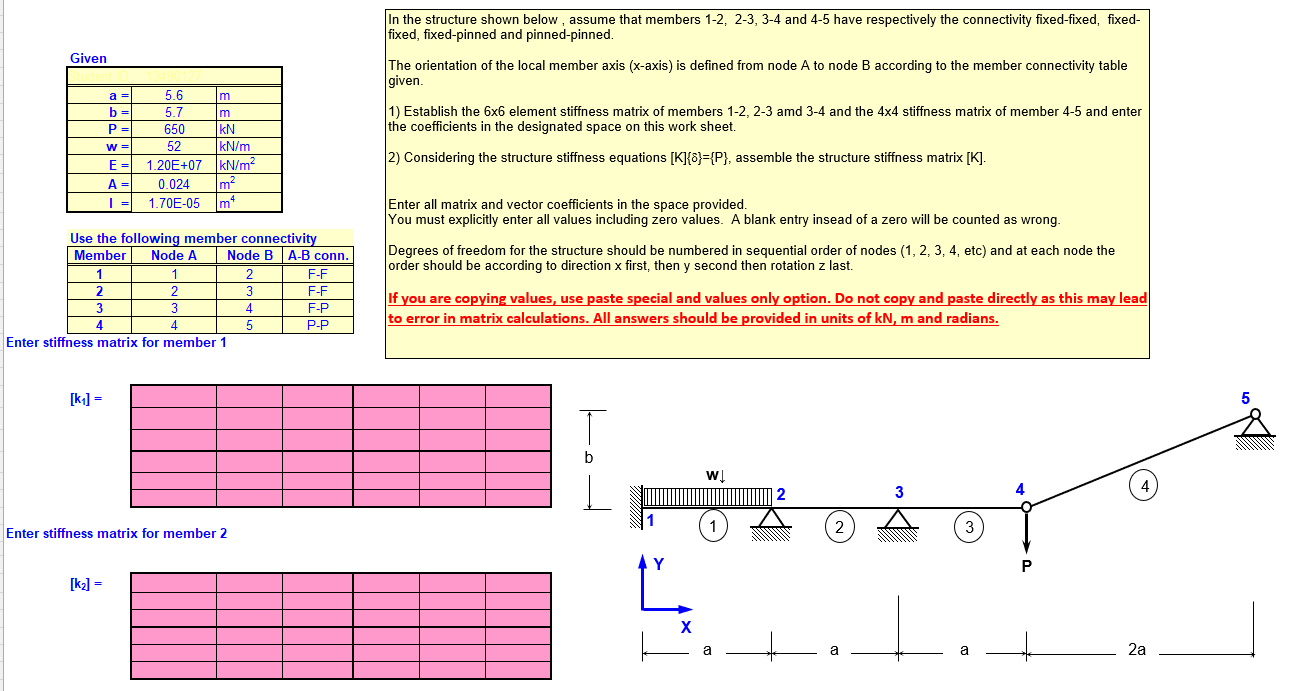 Solved In the structure shown below, assume that members | Chegg.com