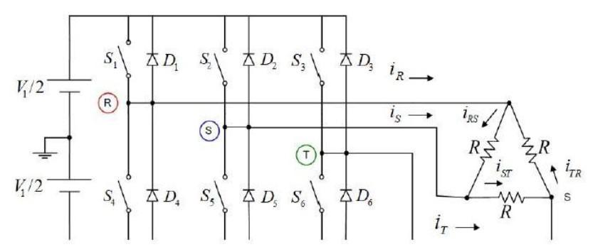 Solved the three-phase inverter type 180 ° voltage be shown | Chegg.com