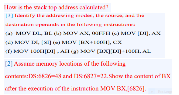 Solved How is the stack top address calculated? [3] Identify | Chegg.com