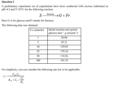 Question 3 A Preliminary Experiment Set Of Chegg Com