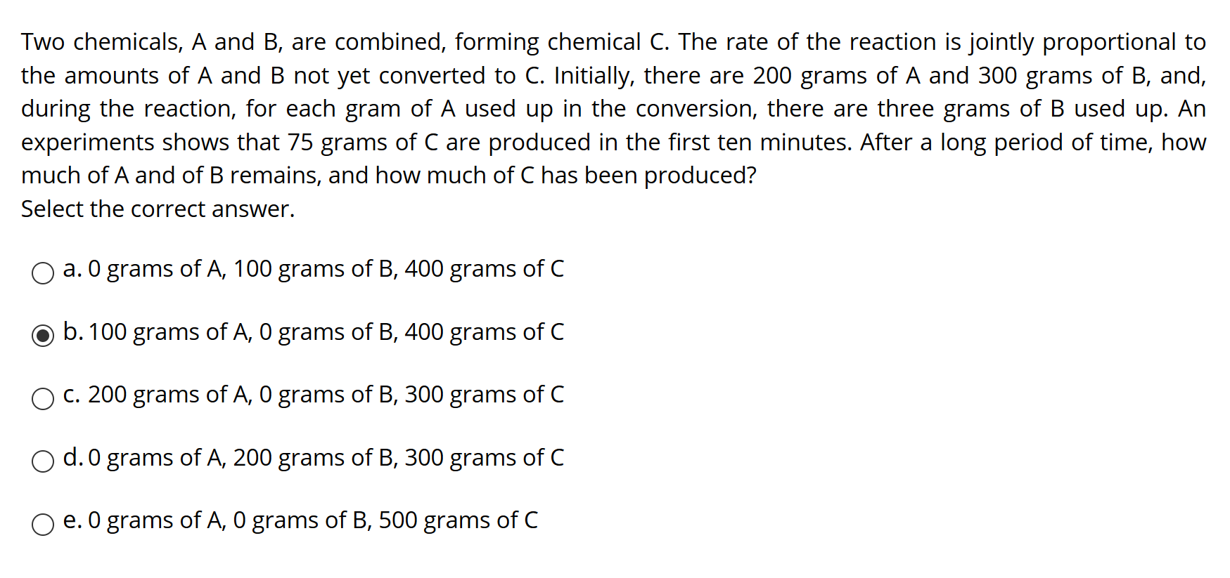 Solved Two Chemicals, A And B, Are Combined, Forming | Chegg.com