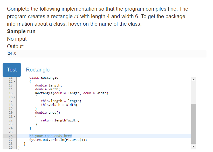 Solved Complete the following implementation so that the | Chegg.com