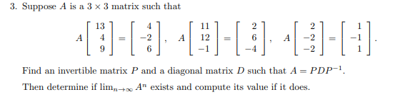 Solved 3. Suppose A is a 3×3 matrix such that | Chegg.com