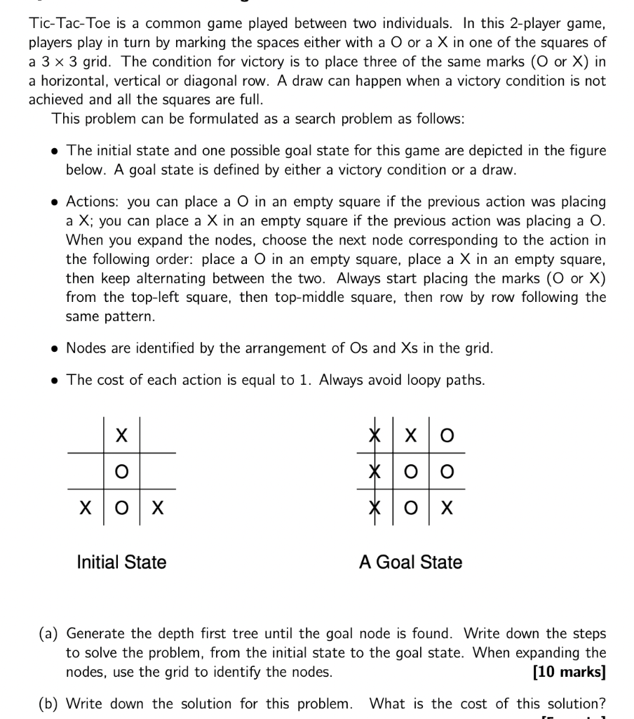 Solved Tic-Tac-Toe is a common game played between two | Chegg.com