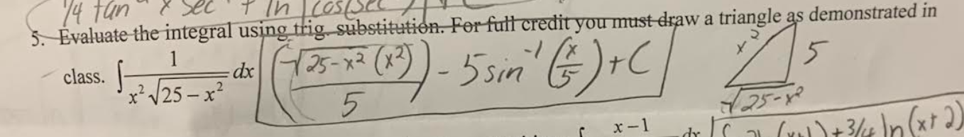 Evaluate the integral using trig substitution. For | Chegg.com