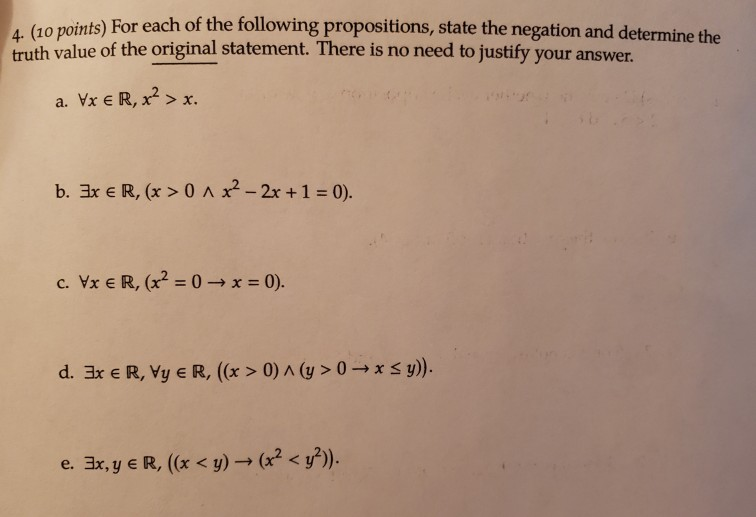 Solved Points) For Each Of The Following Propositions, State | Chegg.com