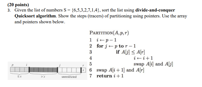 Solved (20 ﻿points)Given the list of numbers | Chegg.com