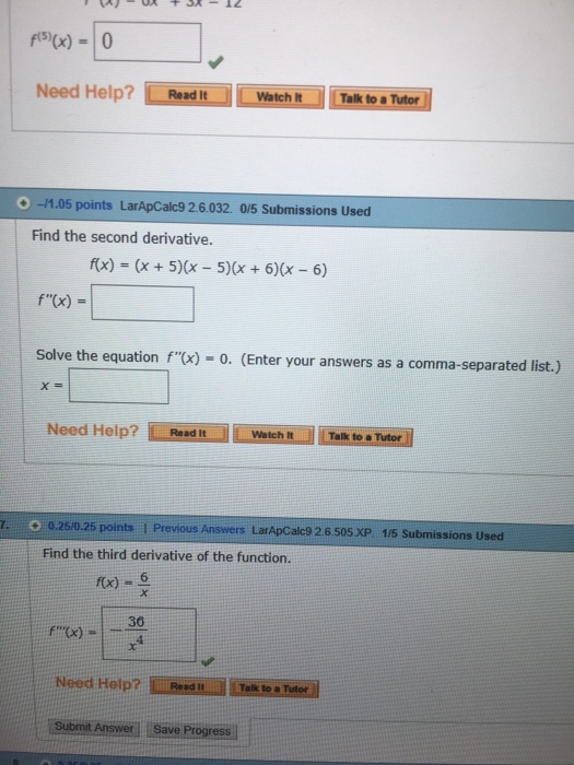 Solved Find The Second Derivative F X