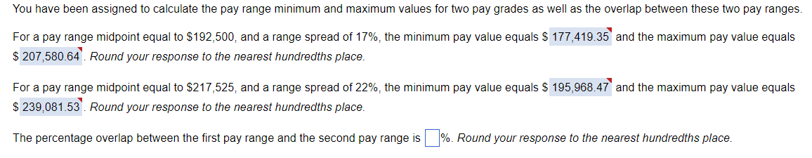 Solved You have been assigned to calculate the pay range | Chegg.com