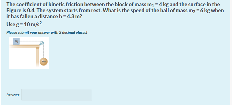 Solved The coefficient of kinetic friction between the block | Chegg.com