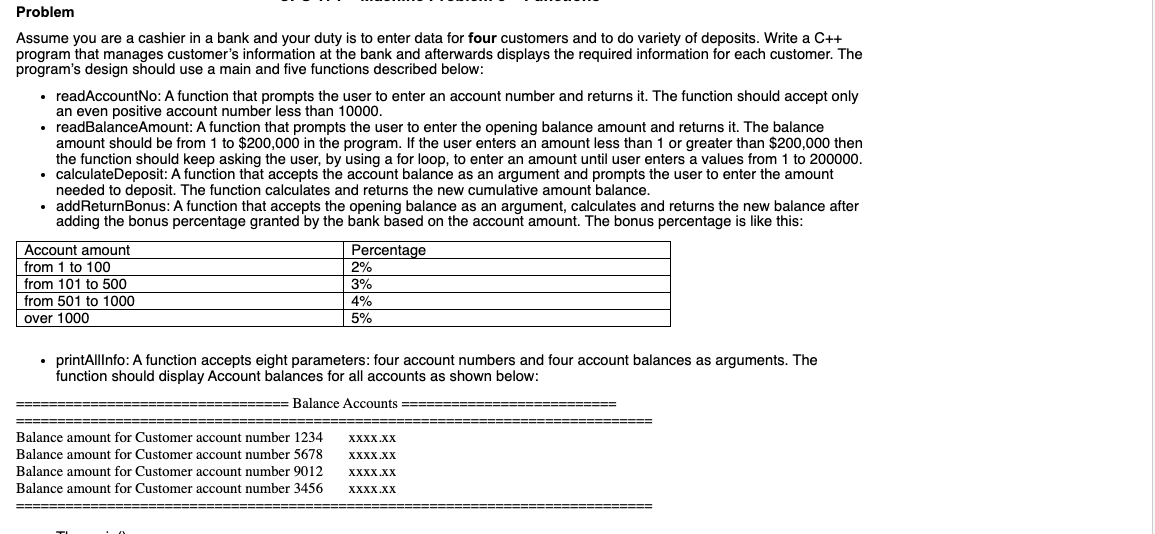 Solved Problem Assume you are a cashier in a bank and your | Chegg.com