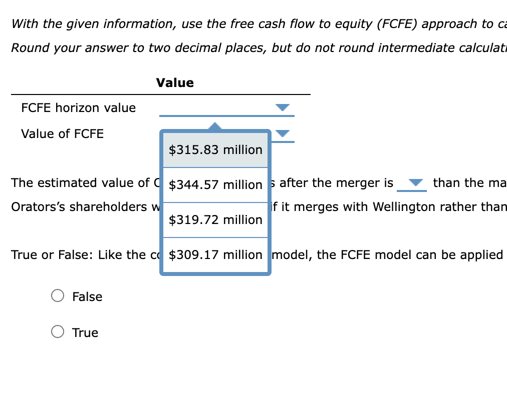 Solved 6. Merger analysis - Free cash flow to equity (FCFE) | Chegg.com