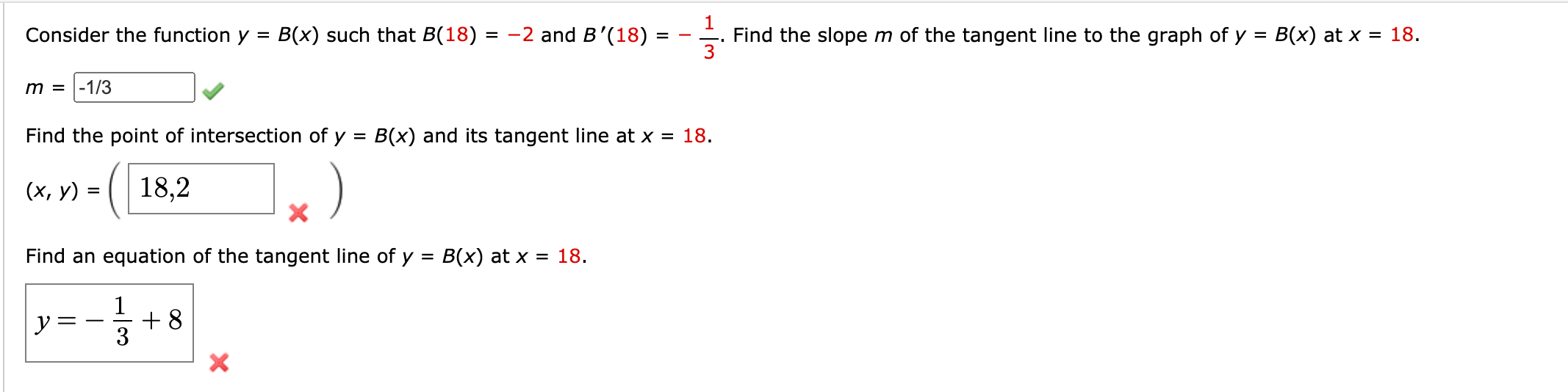 Solved Consider The Function Y = B(x) Such That B(18) = −2 | Chegg.com