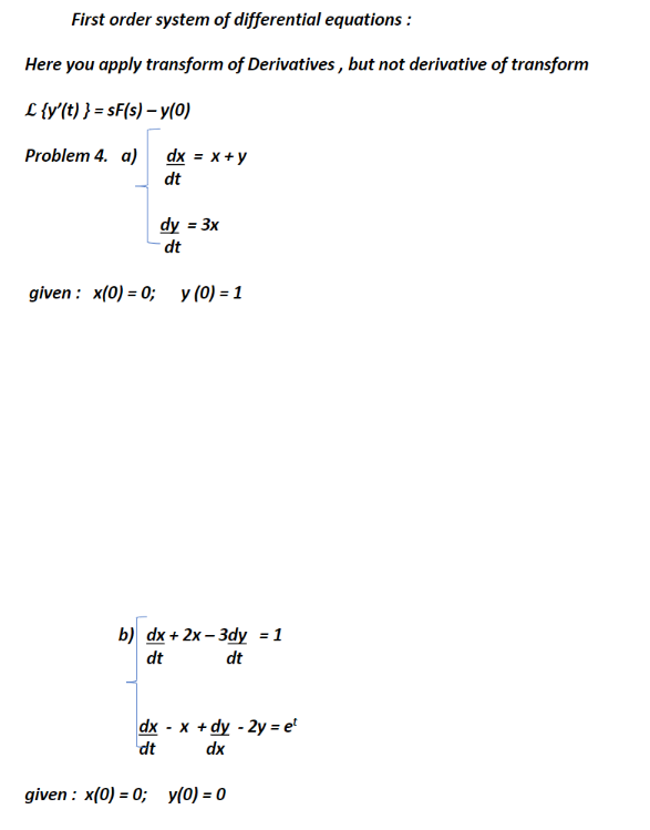 Solved First order system of differential equations : Here | Chegg.com