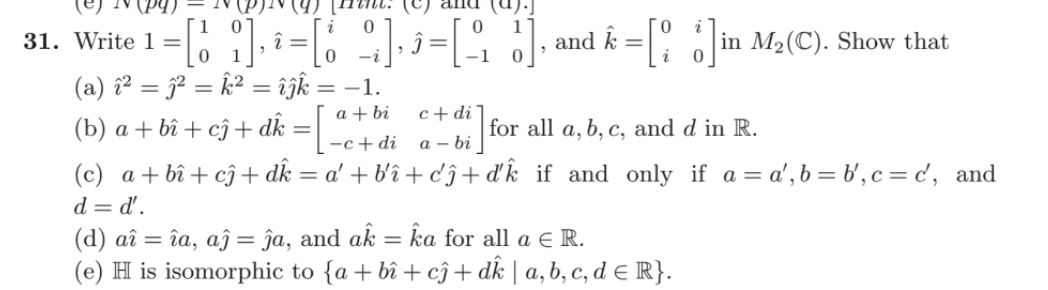 Solved 1. Write 1=[1001], ^=[i00−i], ^=[0−110], and | Chegg.com