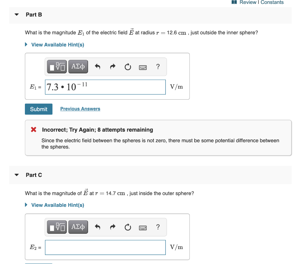 Solved A spherical capacitor is formed from two concentric | Chegg.com