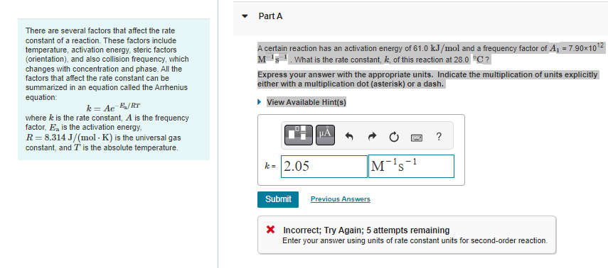 Solved There are several factors that affect the rate | Chegg.com