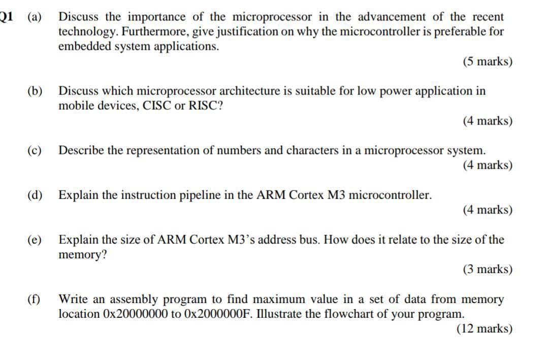 Solved 21 (a) Discuss the importance of the microprocessor