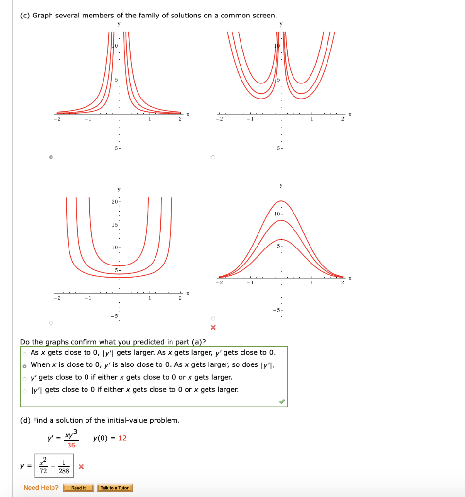 Solved A What Can You Say About The Graph Of A Solution Of Chegg Com