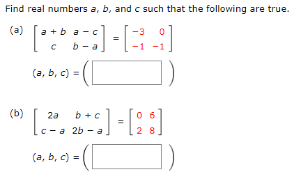 Solved Find Real Numbers A, B, And C Such That The Following | Chegg.com