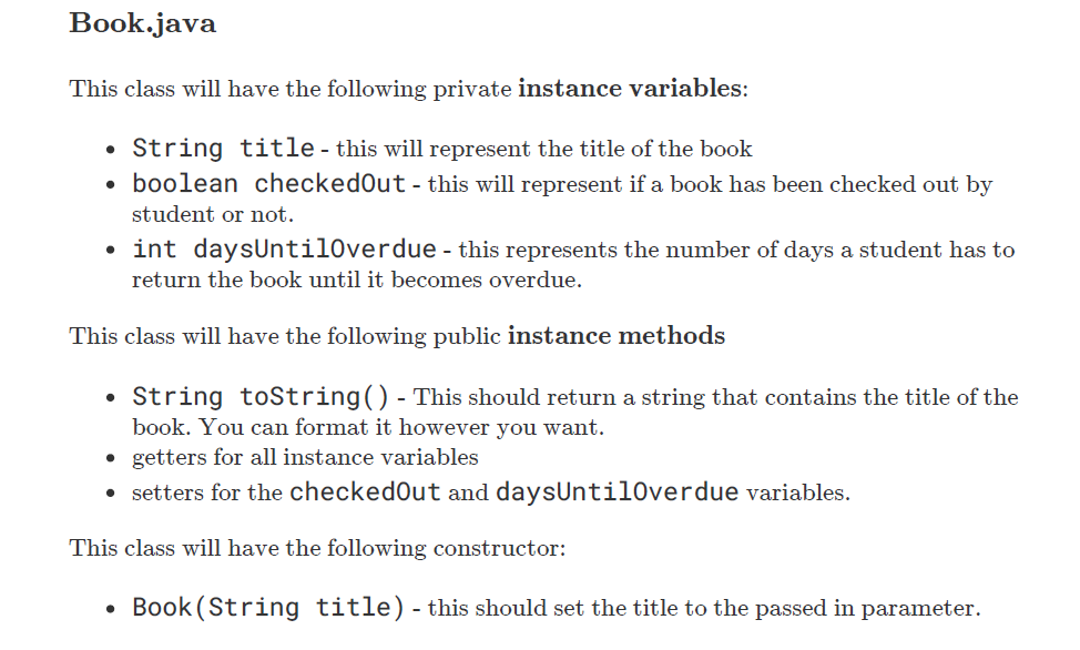 Solved Library.java This class will represent a university | Chegg.com image.