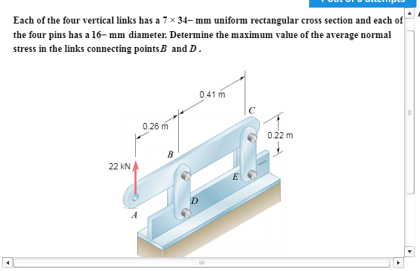 Solved Each of the four vertical links has a 7 x 34- mm | Chegg.com