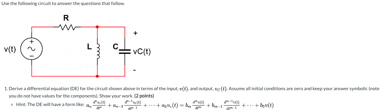 Solved Use the following circuit to answer the questions | Chegg.com