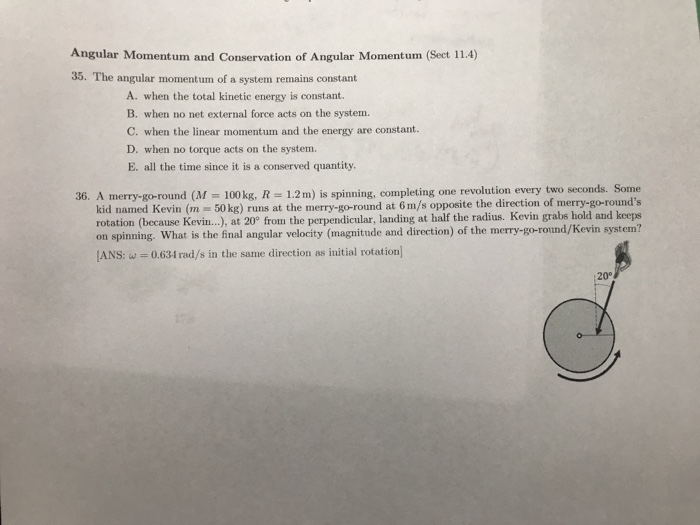 Solved Angular Momentum and Conservation of Angular Momentum | Chegg.com