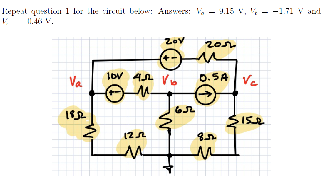 Solved Write the node equations for this circuit, and solve | Chegg.com