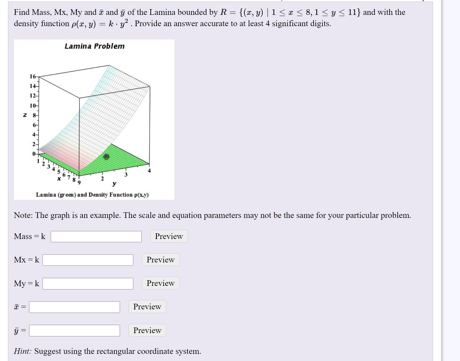 Solved Find Mass Mx My And A And Y Of The Lamina Boun Chegg Com