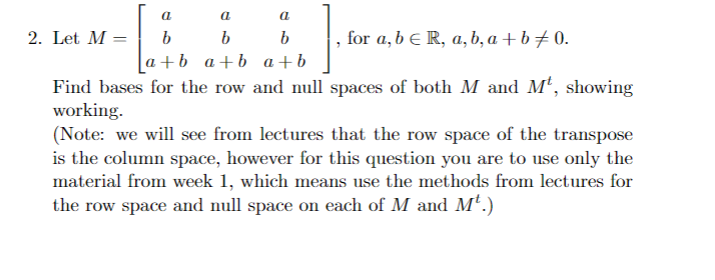 Solved 2. Let M = A A A B B B A + B A + B A + B , For | Chegg.com