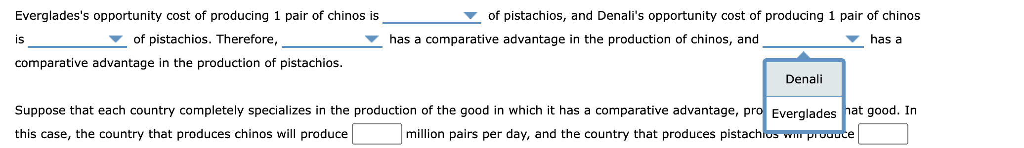 Solved Everglades's opportunity cost of producing 1 pair of | Chegg.com