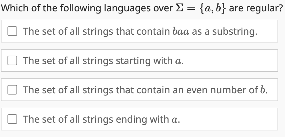 Solved Which Of The Following Languages Over \\( | Chegg.com