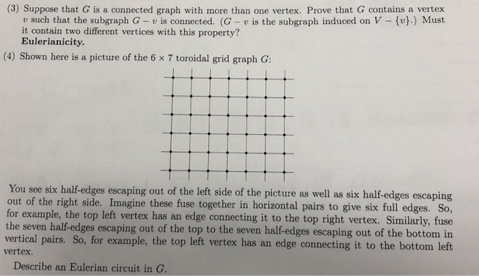 Solved (3) Suppose that G is a connected graph with more | Chegg.com