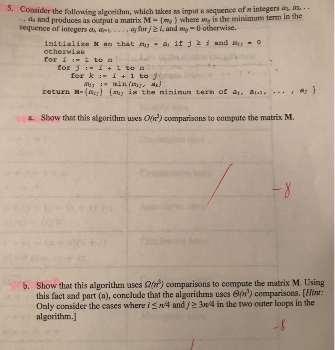 Solved 5. Consider the following algorithm, which takes as | Chegg.com
