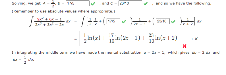 Solved Evaluate 9x2 + 6x − 1 2x3 + 3x2 − 2x dx. | Chegg.com