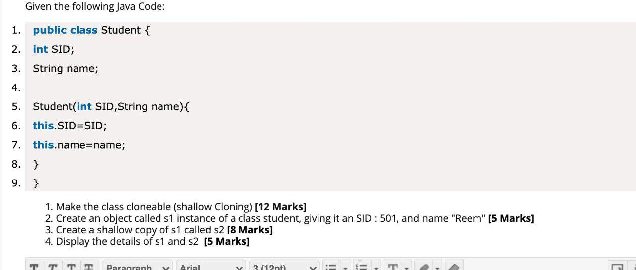 Solved Given the following Java Code: 1. public class | Chegg.com