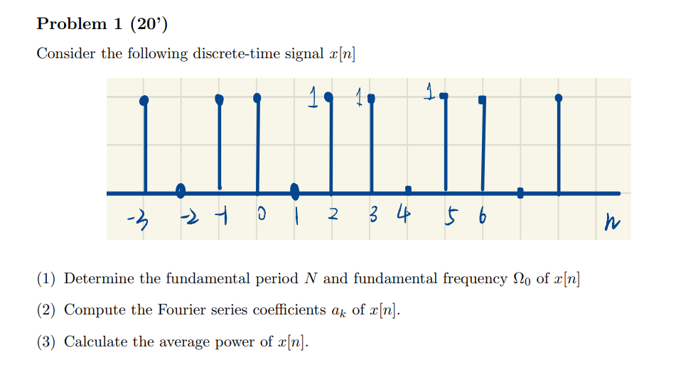 Solved Problem 1 (20') Consider the following discrete-time | Chegg.com
