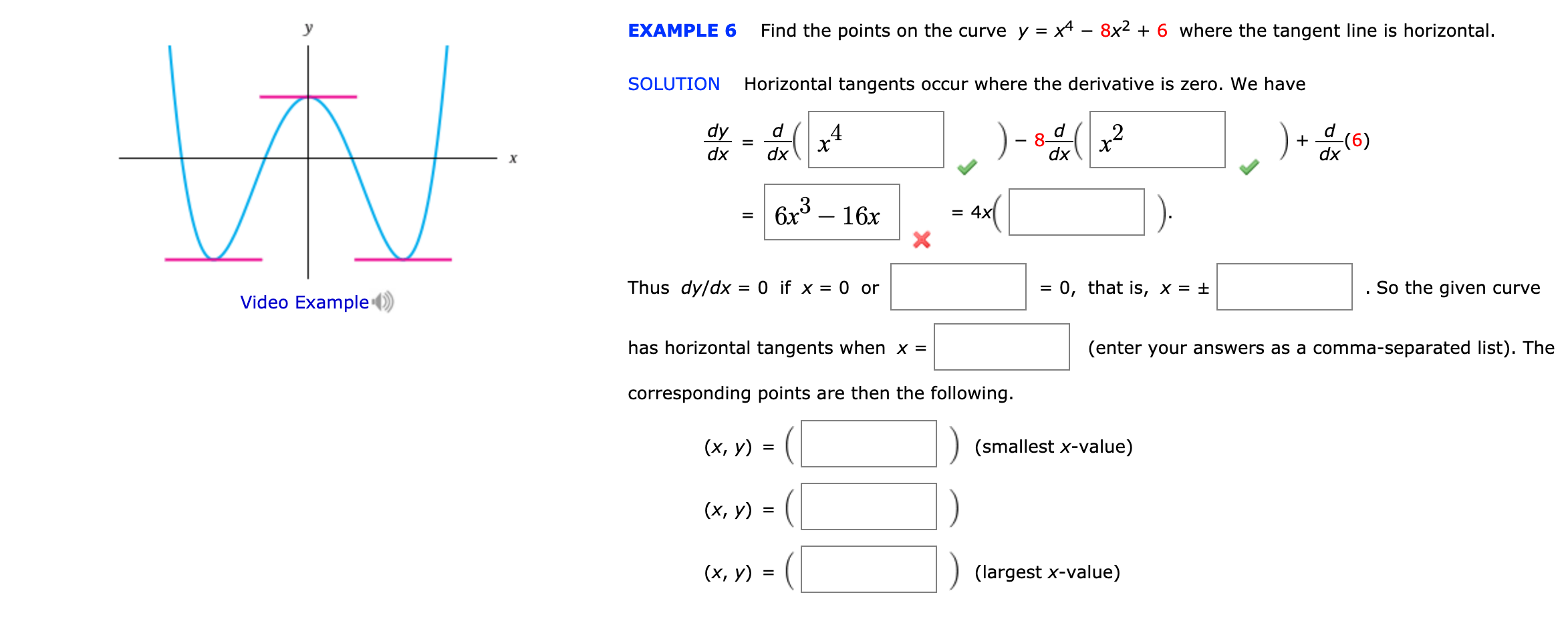 solved-example-6-find-the-points-on-the-curve-y-x4-8x2-chegg