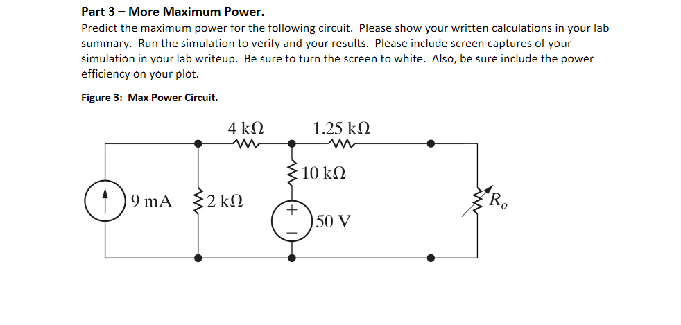 Solved Part 3- More Maximum Power. Predict the maximum power | Chegg.com