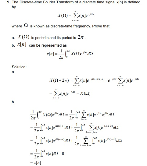 Solved 1. The Discrete-time Fourier Transform Of A Discrete | Chegg.com