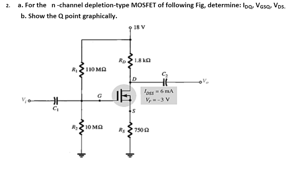 Solved 2. a. For the n-channel depletion-type MOSFET of | Chegg.com