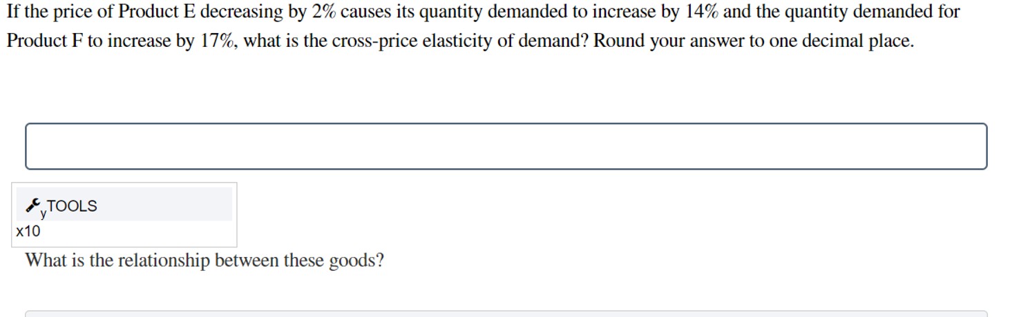 Solved If the price of Product E ﻿decreasing by 2% ﻿causes | Chegg.com