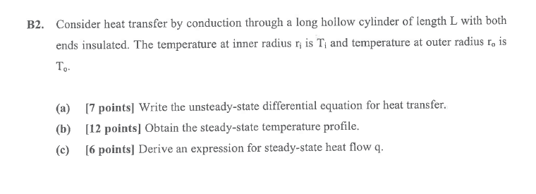 Solved B2. ﻿Consider heat transfer by conduction through a | Chegg.com