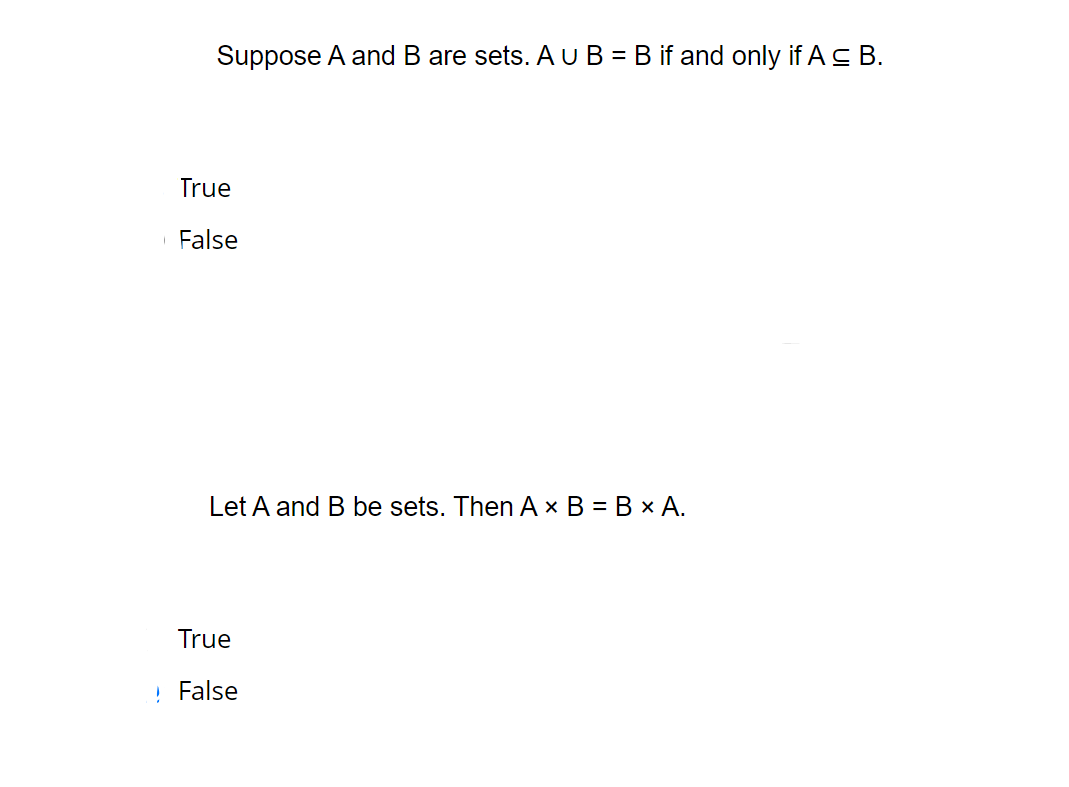 Solved Suppose A And B Are Sets. A U B = B If And Only If A | Chegg.com