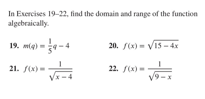 Solved In Exercises 19-22, Find The Domain And Range Of The | Chegg.com