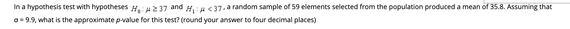 hypothesis test for random sample