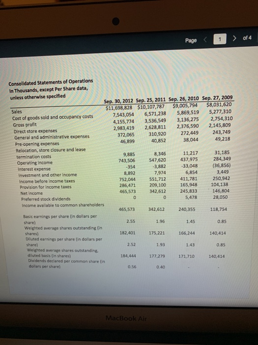 Solved DQuestion 10 5 pts Use the "Whole Foods Financial