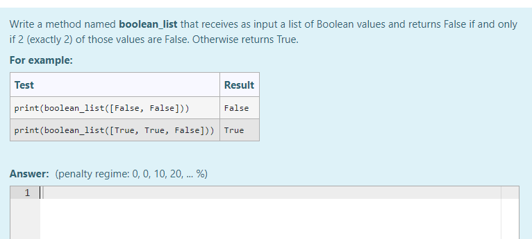 Solved Write a method named boolean_list that receives as | Chegg.com