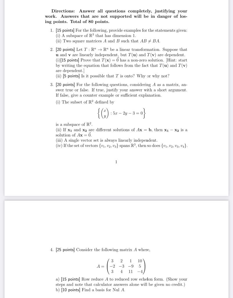 Solved Directions: Answer All Questions Completely, | Chegg.com